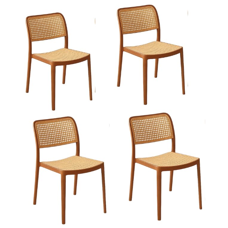 Creative Combining A Modern Brown Plastic Frame And Beige Woven Accents, This Stackable Chair Brings Coastal Aesthetics To Your