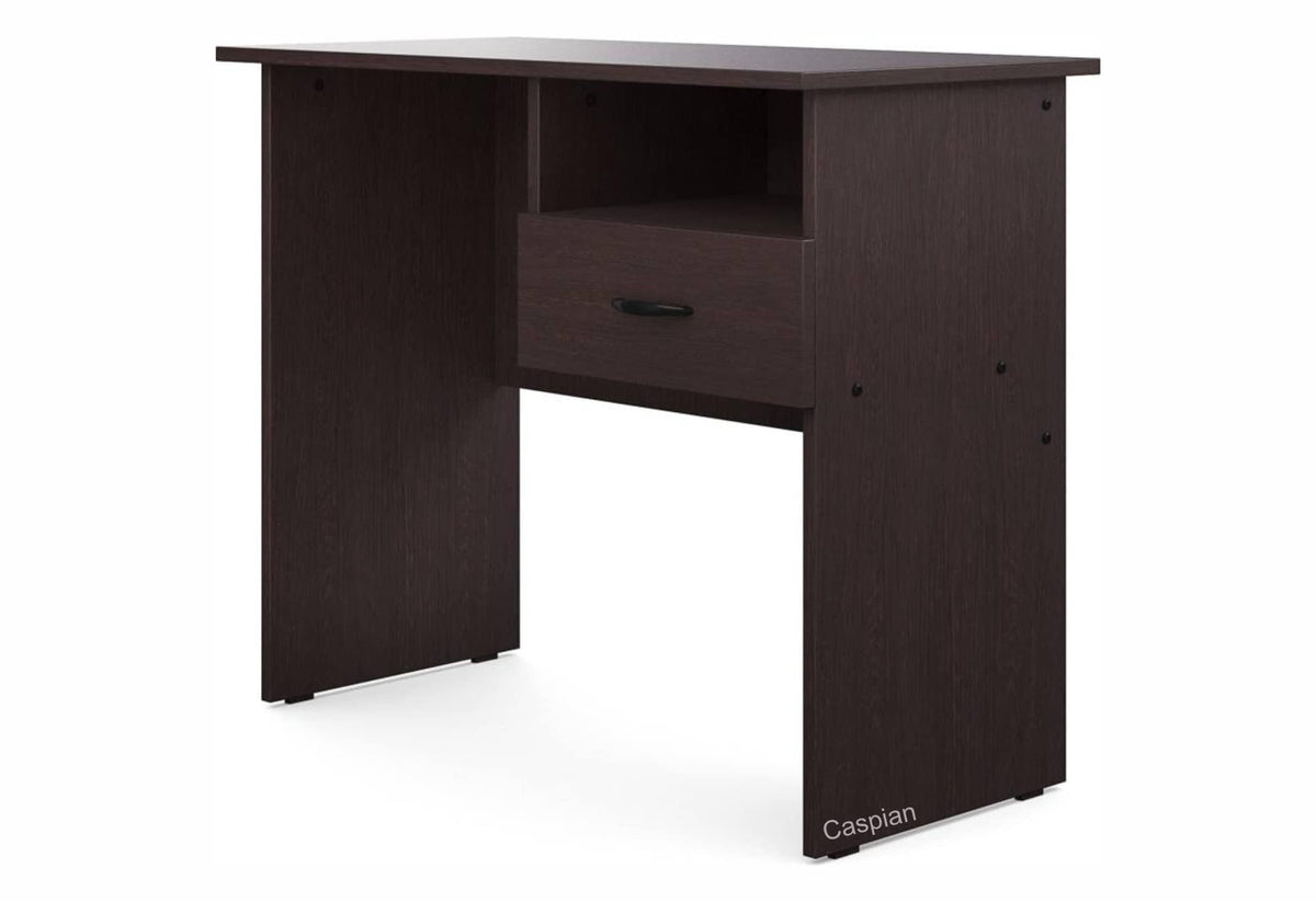 Caspian Engineered Wood Office/Computer Desk Cum Study Table (Coffee Brown) | Preassembled Furniture With 1 Open Shelf & 1 Draw