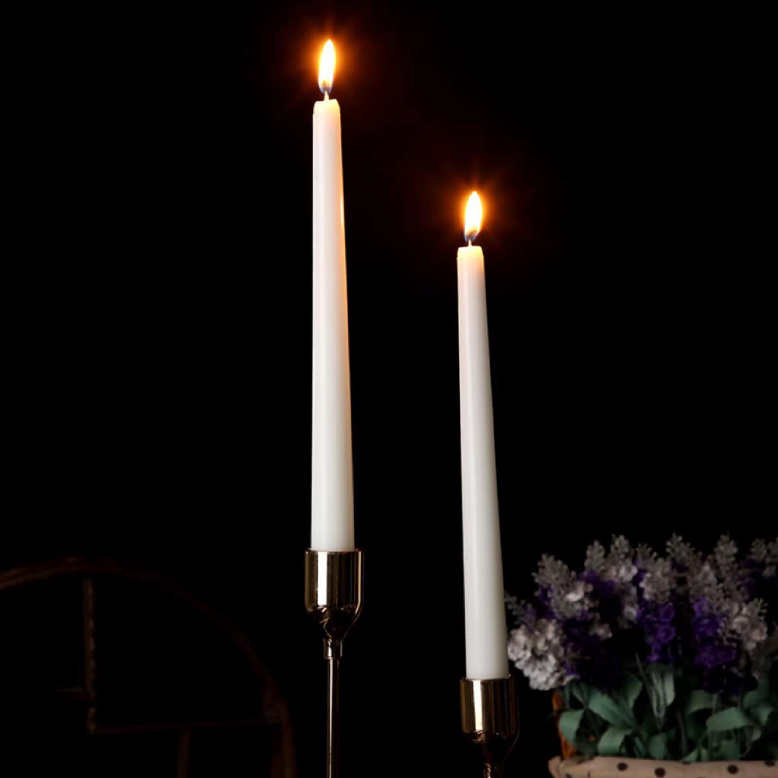10 Inch White Taper Candles-Set Of 4 Tapered Candle, Tall Candlesticks,Home Dinner Candle, Party, Wedding, Halloween, Christmas