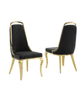 Best Quality Furniture SC310-317 Dining Chairs, Black/Gold