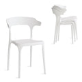 Xdeco Modern Stackable Dining Chair Set, No Assembly, Plastic Chair, Patio Chair, Suitable For Indoor And Outdoor Cafes And Rest