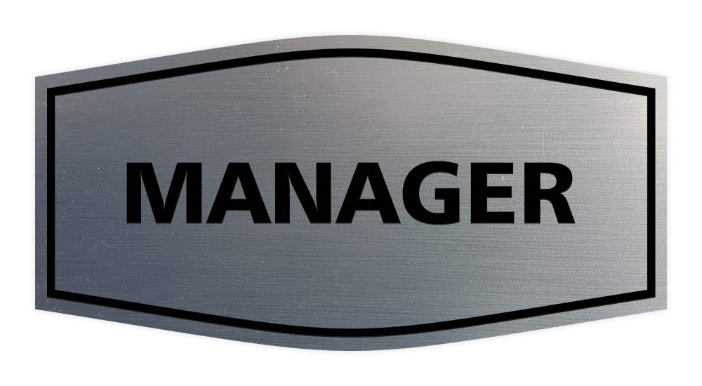 Signs Bylita Fancy Manager Sign (Brushed Silver) - Medium
