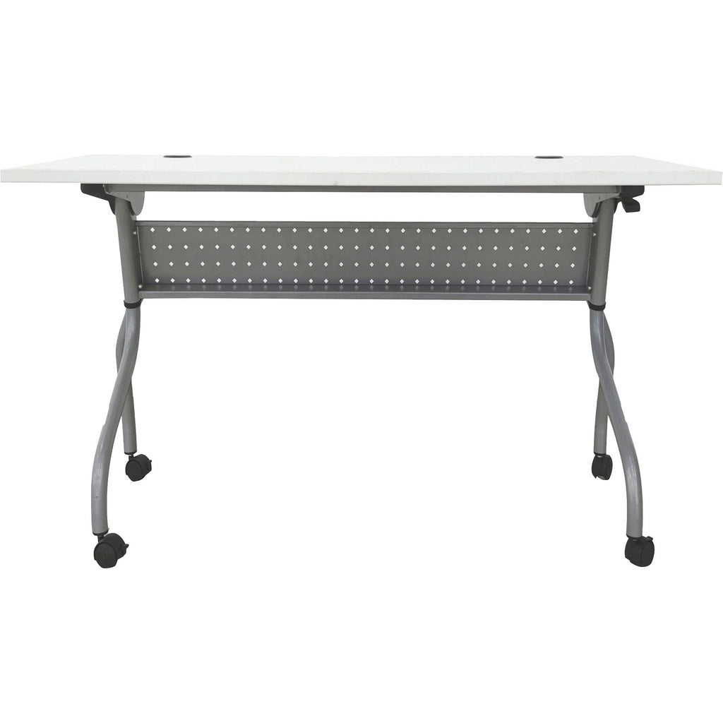 Lorell LLR60745 48 in. Laminate Flip Top Training Table44; Silver & White
