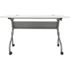 Lorell LLR60745 48 in. Laminate Flip Top Training Table44; Silver & White