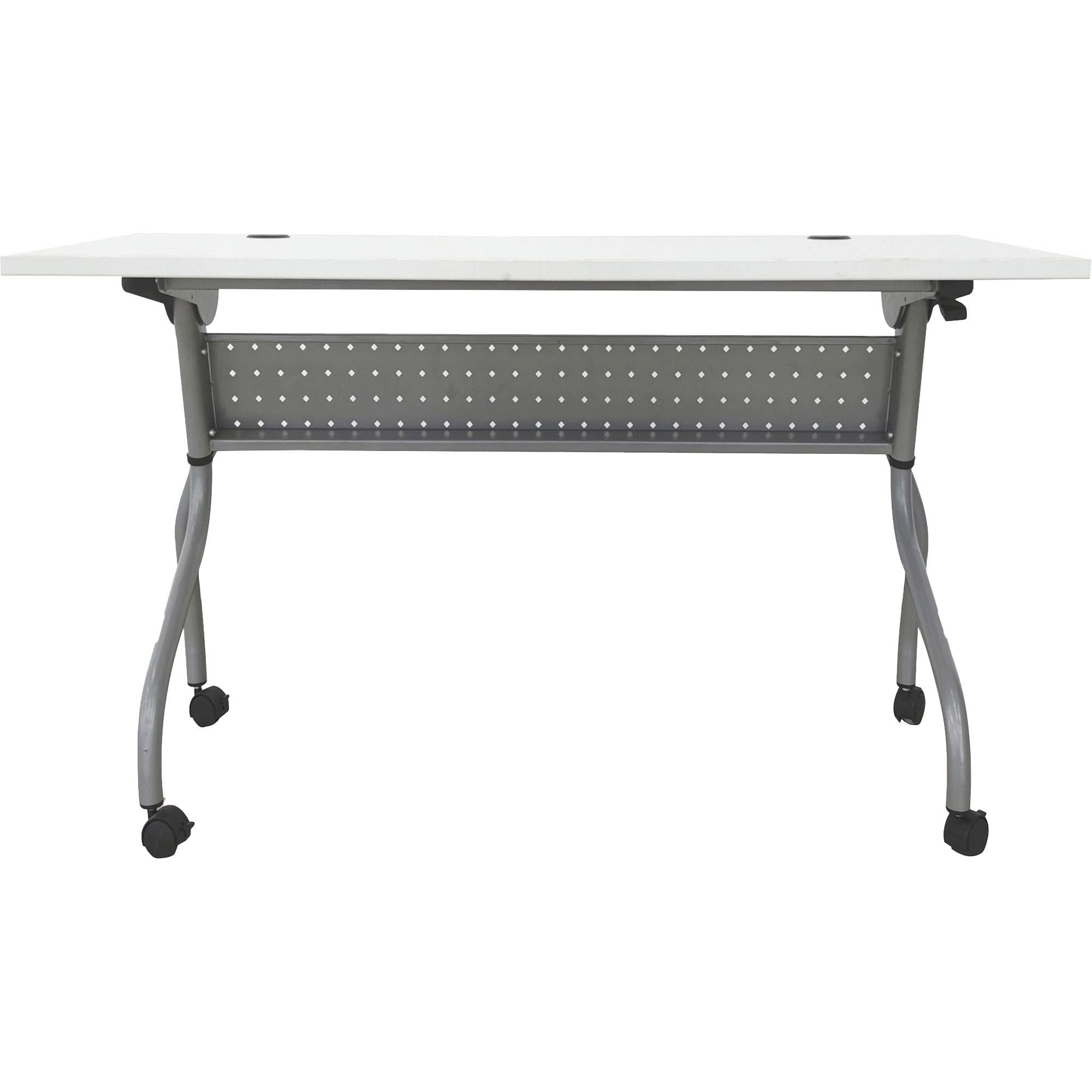 Lorell LLR60745 48 in. Laminate Flip Top Training Table44; Silver & White