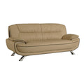 HomeRoots Decor 35-inch Sleek Beige Leather Sofa