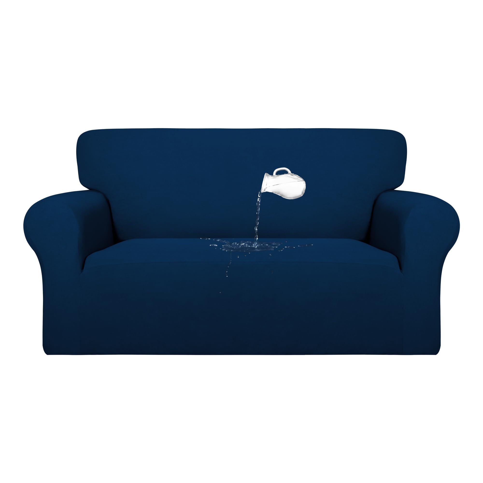 Purefit 100% Dual Waterproof Couch Cover Slipcovers For Couches And Sofas - Stretch Non Slip Fleece Sofa Covers Washable, Leakproof Furniture Protector For Kids, Pets, Dog (Loveseat, Navy)