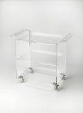 HomeRoots Clear Acrylic Rolling Server Bar Cart