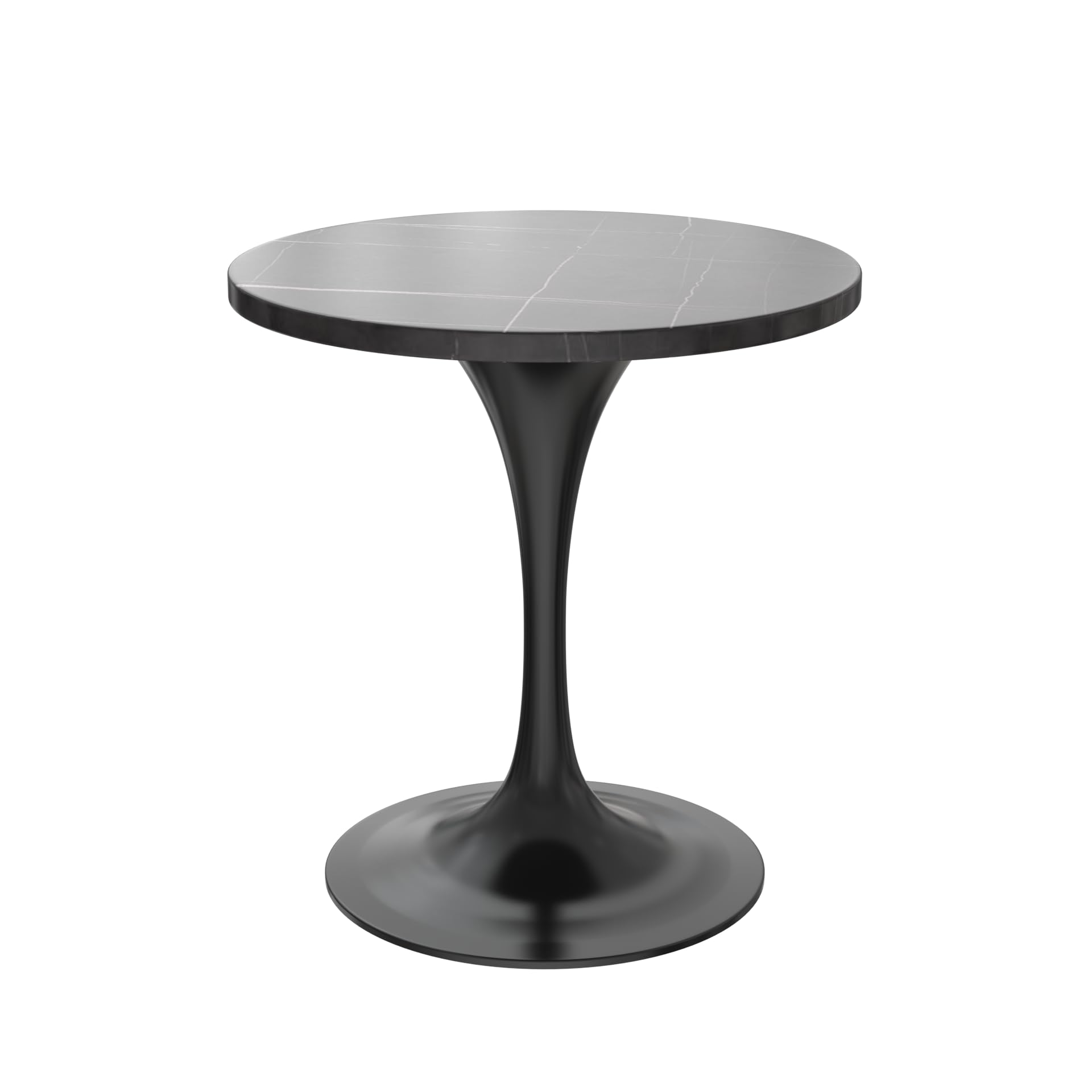 Verve 27 Round Dining Table, Black Base with Sintered Stone Black Top
