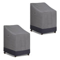 Easy-Going Heavy Duty Outdoor Stackable Chair Cover, Waterproof Patio Chair Cover, Windproof Outdoor Furniture Cover With Air Vent (2 Pack-28Wx36Dx47H Inch, Gray/Dark Gray)