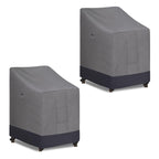 Easy-Going Heavy Duty Outdoor Stackable Chair Cover, Waterproof Patio Chair Cover, Windproof Outdoor Furniture Cover With Air Vent (2 Pack-28Wx36Dx47H Inch, Gray/Dark Gray)