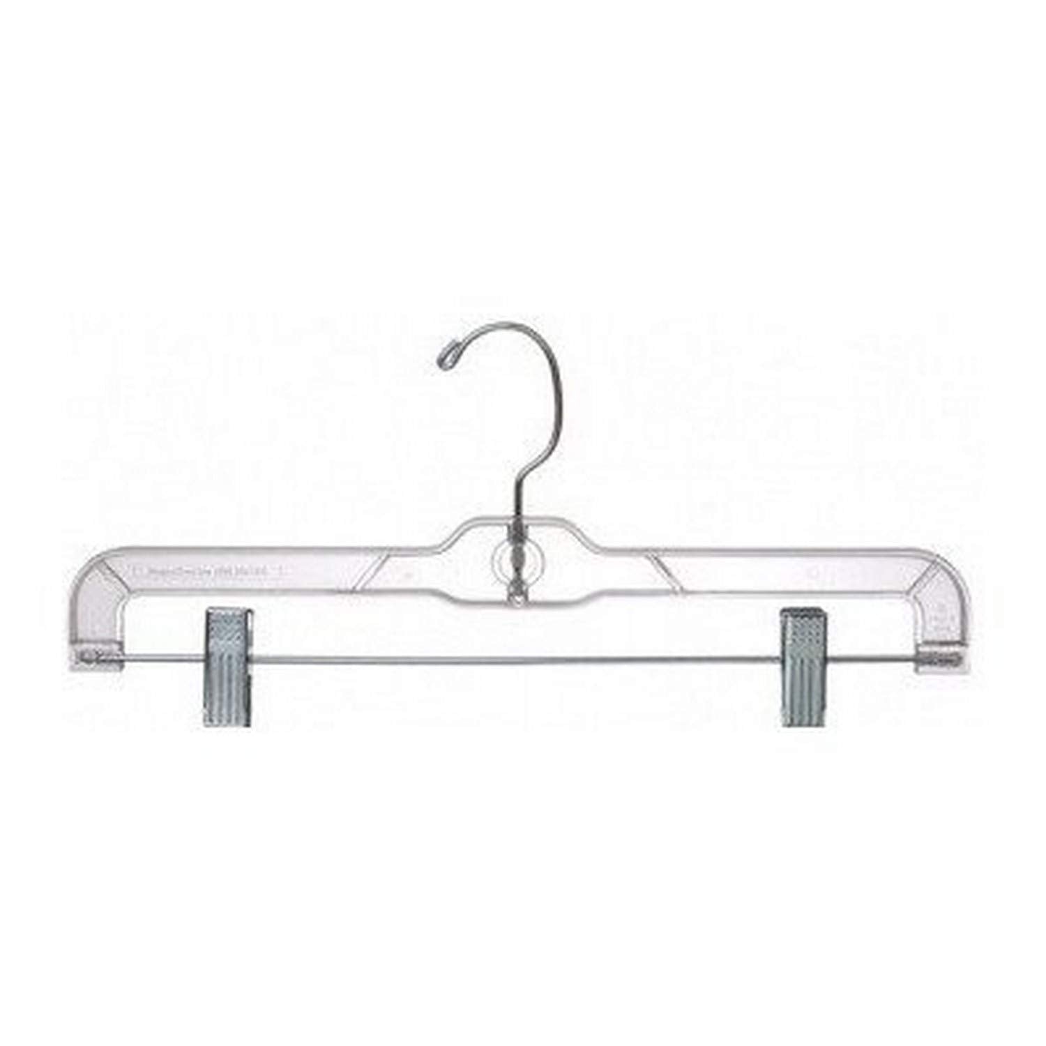 Plastic Pant/Skirt Hanger with Clips (Set of 100) Color: Clear