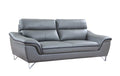 HomeRoots Gray 36 Charming Grey Leather Sofa