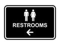 Signs Bylita Classic Framed Restrooms Left Arrow Sign (Black) - Small