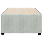 vidaXL Velvet upholstered Twin XL Bed Frame - Light Gray - slats for Support - Modern Style - Assembly Required