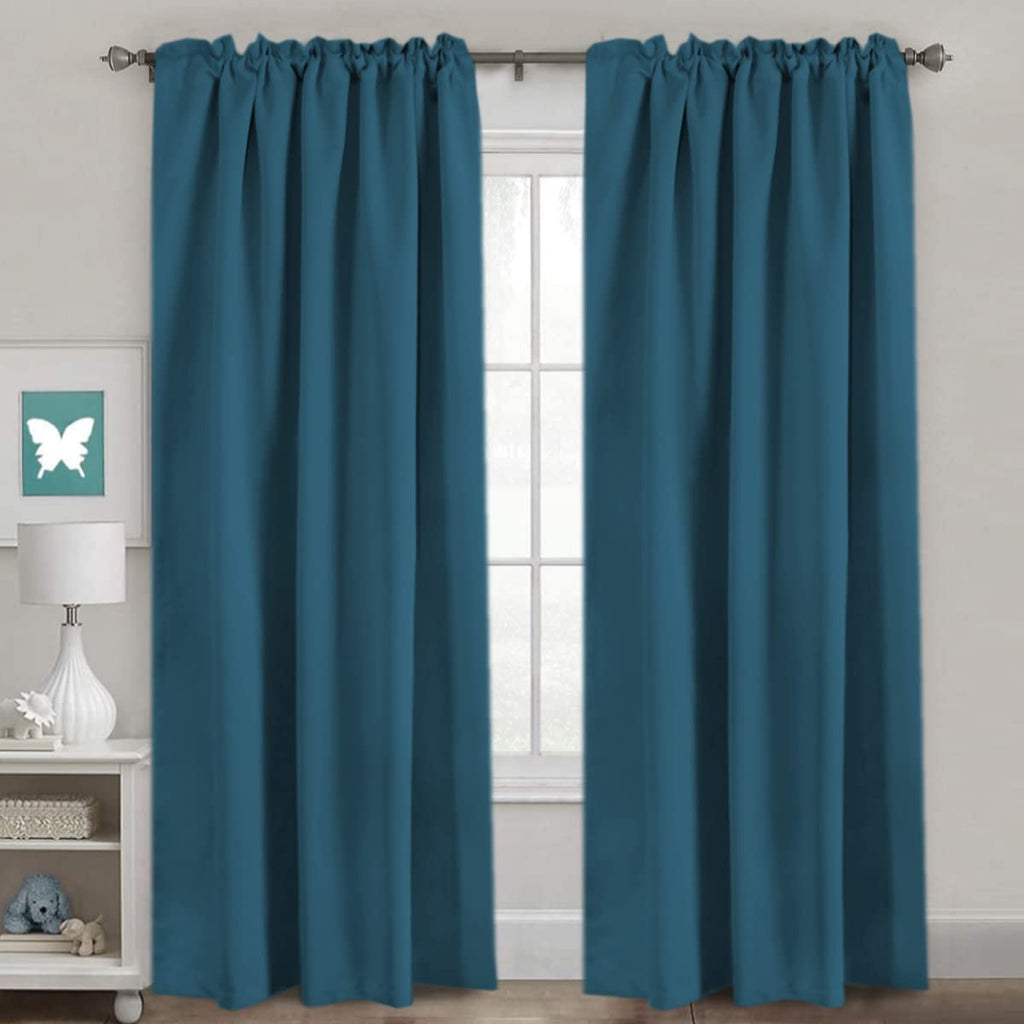 H.Versailtex Blackout Curtains Thermal Insulated Window Treatment Panels Room Darkening Blackout Drapes For Living Room Back Tab/Rod Pocket Bedroom Draperies, 52 X 96 Inch, Dark Teal, 2 Panels