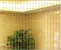 PINDIA Solid Sheer Bead Curtain (9 X 3.5 Feet, Gold), Rod Pocket