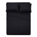 Best Season 400 Thread Count Cotton Queen Size Sheet Set (Black) 4 Piece - 100% Long Staple Cotton Sheets Set, Soft Cotton Bed S