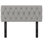 vidaXL Fabric Upholstered Headboard in Light Gray, Classic Design, Engineered & Solid Larch Wood, Foam Filled, 39.4"x2.8"x30.7"/34.6"