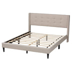 Baxton Studio Casol Mid-Century Modern Transitional Beige Fabric Upholstered Full Size Platform Bed