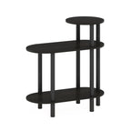 Furinno Turn-N-Tube 3-Tier Oval Sofa Side Table, End Table with Open Shelves, Espresso/Black