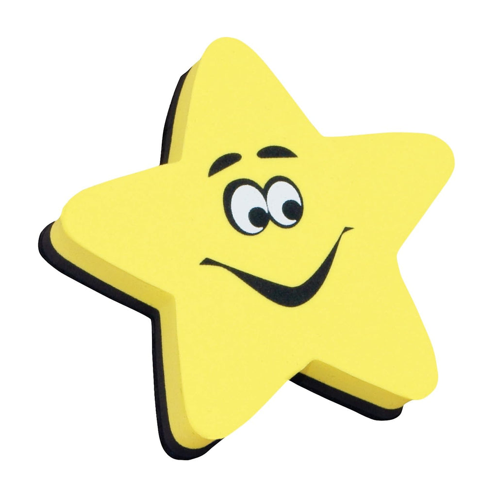 The Mailbox Books Ashley Magnetic Whiteboard Eraser, Star, 6 Ea/Bd (Ash10016)
