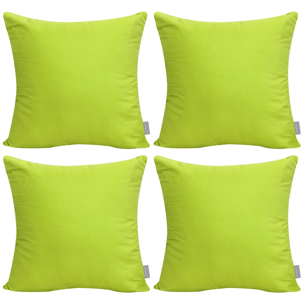 Thmyo 4-Pack 100% Cotton Comfortable Solid Decorative Throw Pillow Case, Square Cushion Cover Pillowcase Sublimation Blank Pillo