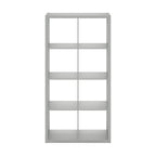 Furinno Cubicle Open Back Decorative Cube Storage Organizer, 8-Cube, Light Grey
