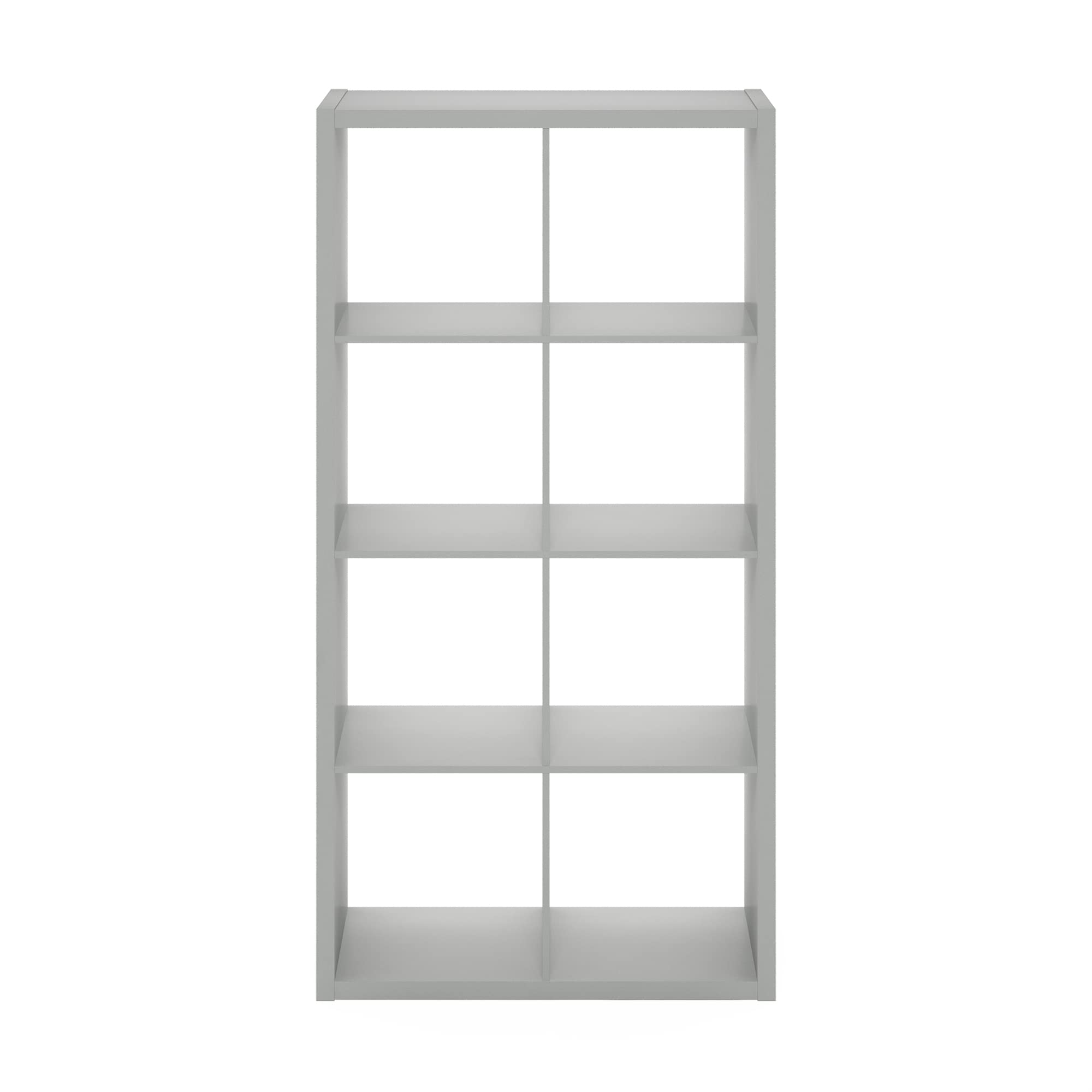 Furinno Cubicle Open Back Decorative Cube Storage Organizer, 8-Cube, Light Grey