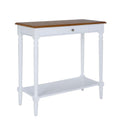 Convenience Concepts French Country 1 Drawer Hall Table with Shelf, Dark Walnut/White