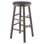Winsome Shelby 2-Piece Swivel Counter Stools, 25 in, Oyster Gray, Solid Wood
