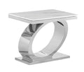 Best Quality Furniture Ct430 Sofa End Table, White/Silver