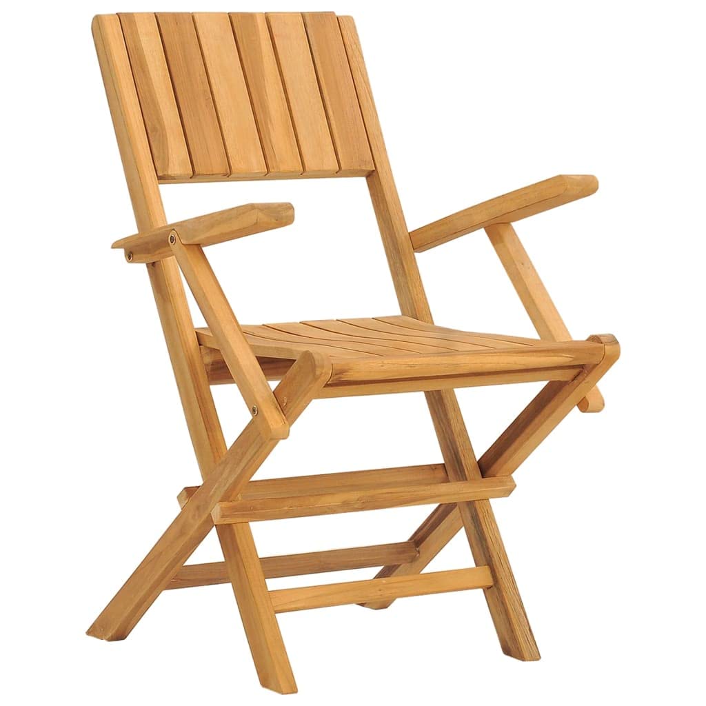 vidaXL Folding Garden Chairs 6 pcs, Outdoor Chair for Patio Picnic Dining, Wooden Chair with Slatted Design, Scandinavian Style, Solid Wood Teak