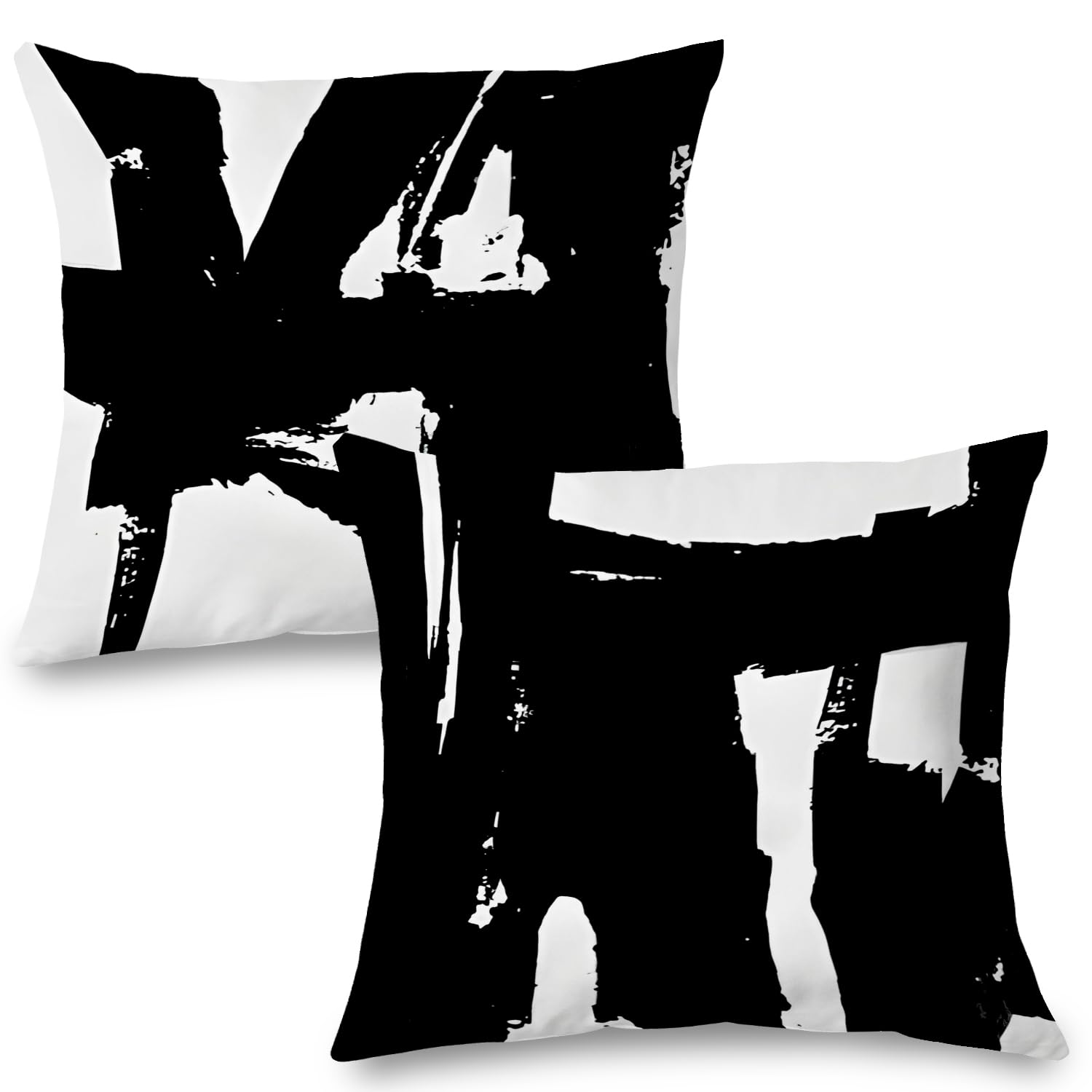 Supwhd Black And White Pillow Covers, Black And White Pillows Cover 20X20, Black And White Throw Pillows Cover Set Of 2, Black A