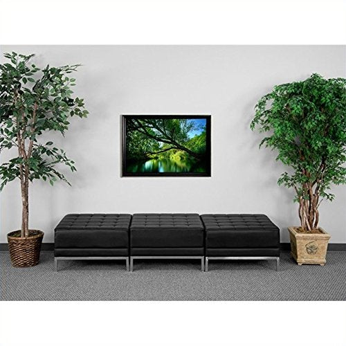 Flash Furniture HERCULES Imagination Series Black LeatherSoft Three Seat Bench