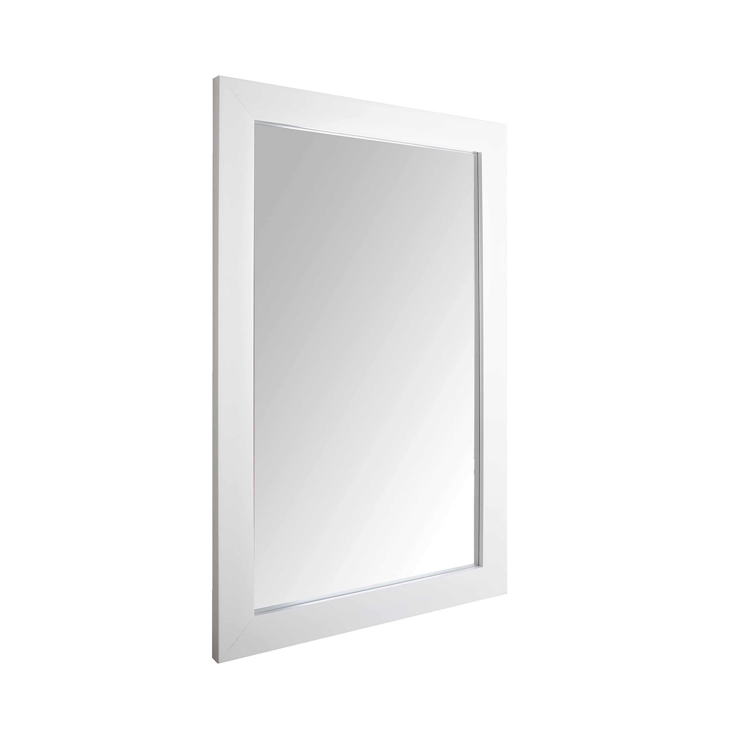 Amazon Basics Rectangular Wall Mount Mirror 24 x 36, Wide Trim, White
