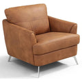 Acme Safi Leather Upholstered Accent Arm Chair in Cappuccino