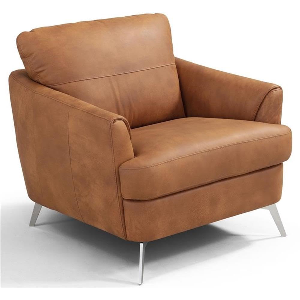 Acme Safi Leather Upholstered Accent Arm Chair in Cappuccino