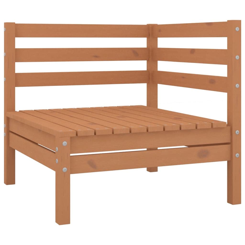 vidaXL Solid Pinewood Patio Lounge Set 3 Piece Garden Outdoor Terrance Backyard Furniture Set Wooden Lounge Sofa Seating Chair Seat Honey Brown