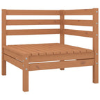 vidaXL Solid Pinewood Patio Lounge Set 3 Piece Garden Outdoor Terrance Backyard Furniture Set Wooden Lounge Sofa Seating Chair Seat Honey Brown