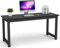 Tribesigns Modern Computer Desk, 63 inch Large Office Desk Computer Table Study Writing Desk Workstation for Home Office, Black 