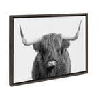 Sylvie Highland Cow Portrait Framed Canvas by Amy Peterson Art Studio
