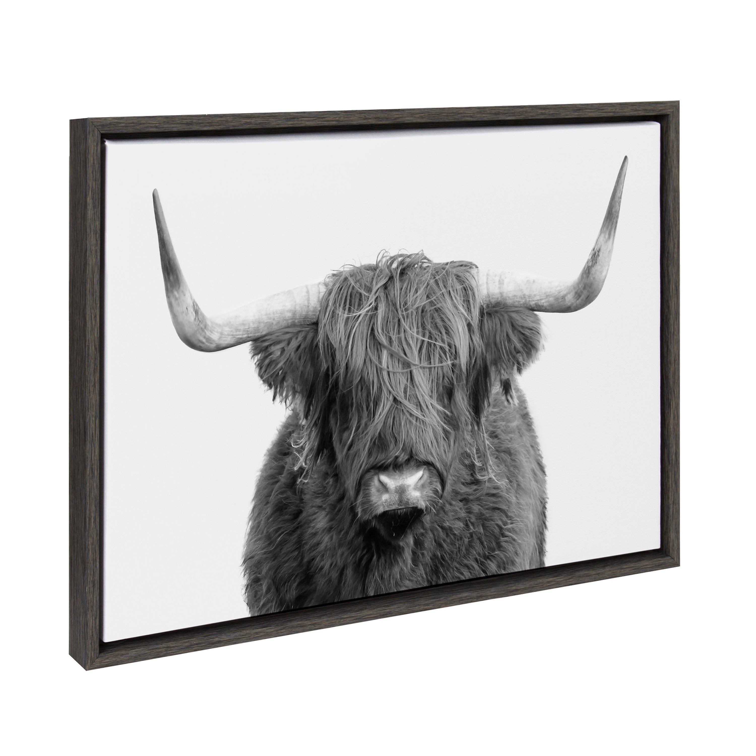 Sylvie Highland Cow Portrait Framed Canvas by Amy Peterson Art Studio