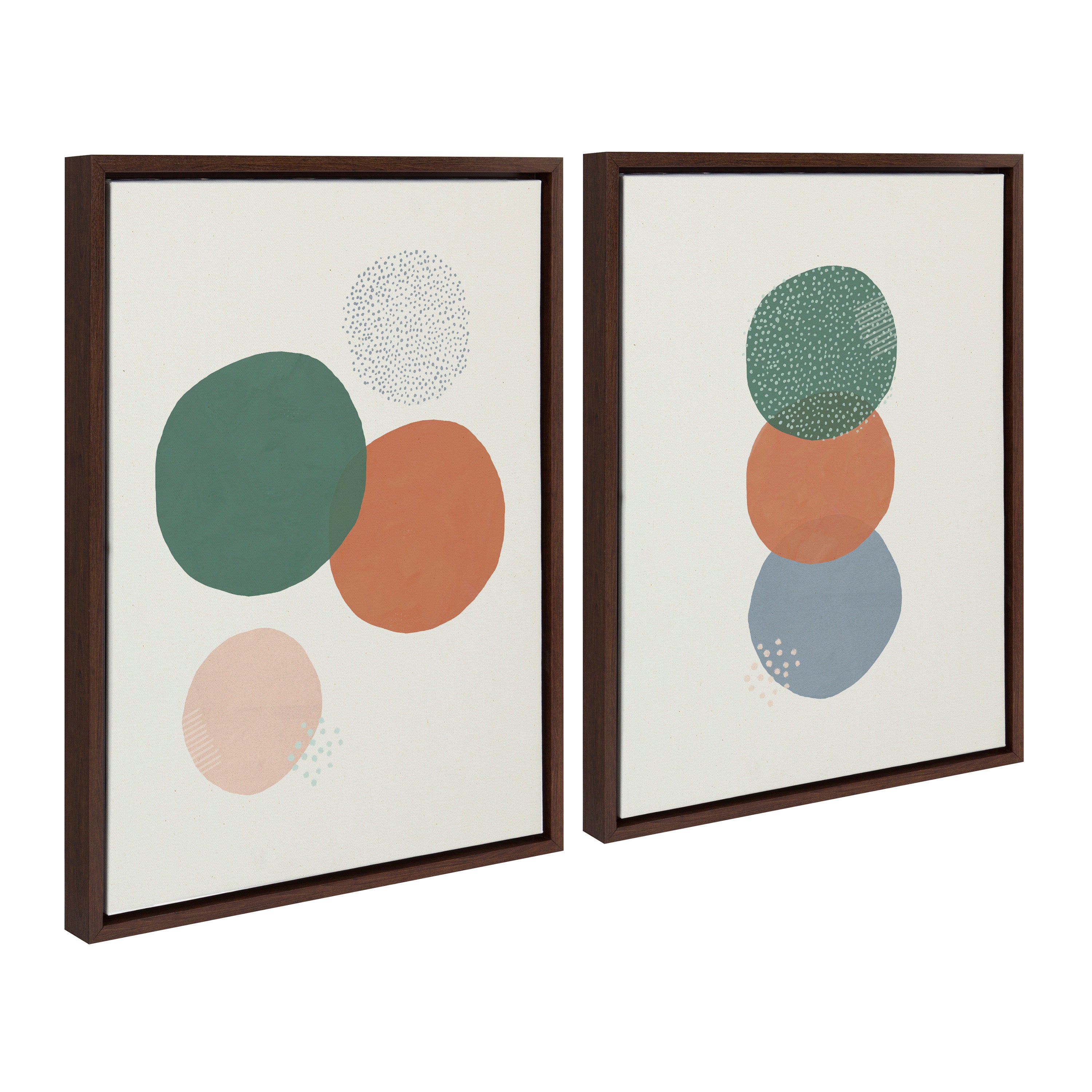 Sylvie Abstract Soft Circles Part 1 and 2 Framed Canvas Set by Lauradidthis