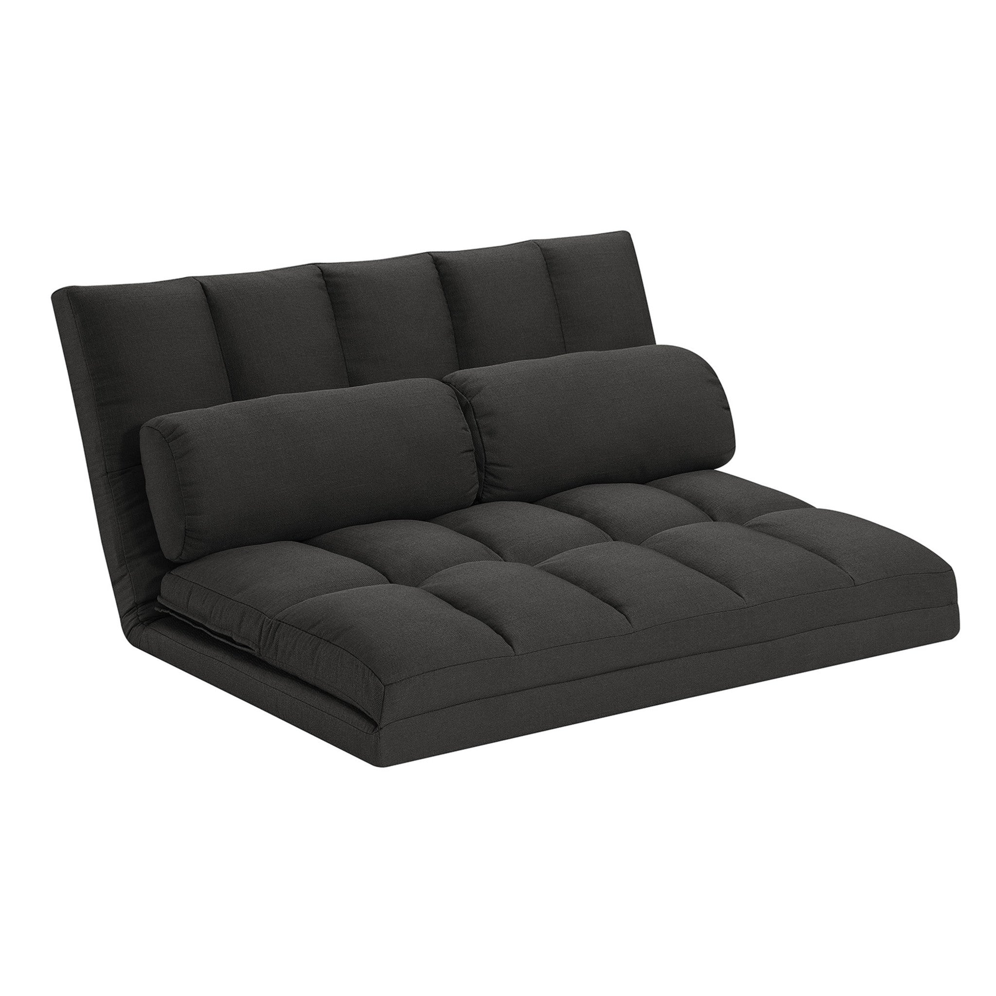 45 Gray Futon Convertible Sleeper Loveseat and Toss Pillows