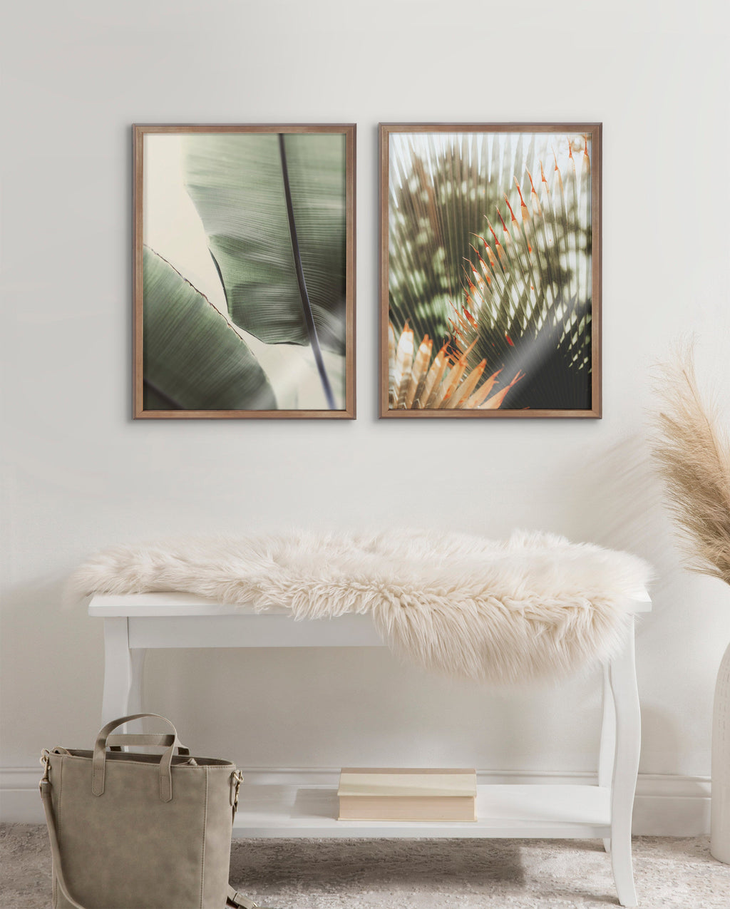Blake Vintage Palms Framed Printed Glass by Alicia Abla