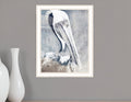 PELICAN White Framed Print Wall Art