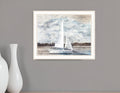 Sailboat on Water White Framed Print Wall Art