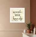 Wash Your Hands White Framed Print Bathroom Wall Art