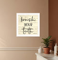 Brush your Teeth White Framed Print Bathroom Wall Art